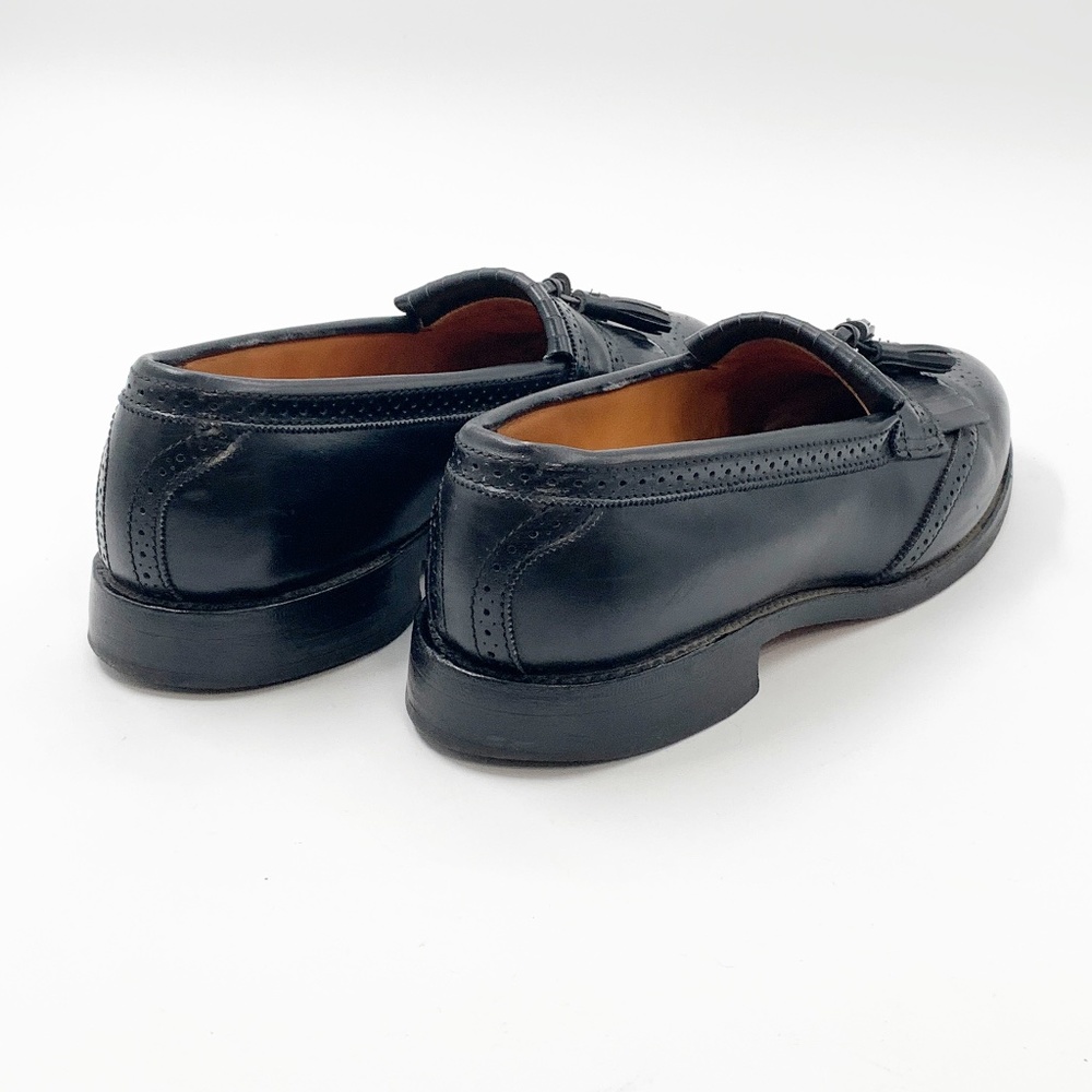 *SOLD* Allen Edmonds Bridgeton Mens Size 9 Shoes Loafers Black Leather Kiltie - Picture 6 of 14